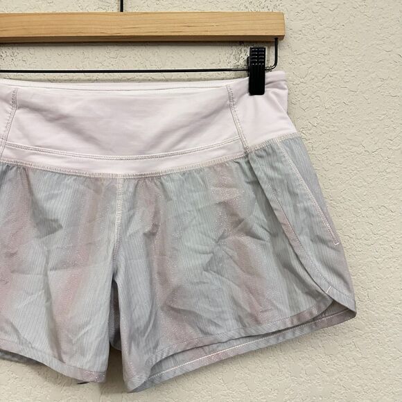 LULULEMON Run Times Shorts in Light Green/Metallic Blush Stripe - Picture 5 of 11